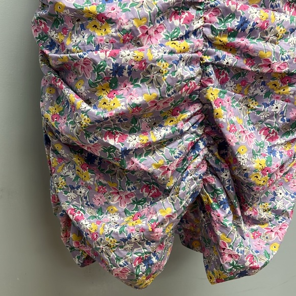 SNDYS. Women’s Floral Ruched Sweetheart Dress Size Large - Picture 3 of 14